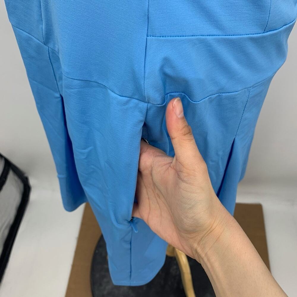 Adidas Dress Women L Large Blue Ultimate365 Tour Pleated Sleeveless Golf Pockets - Picture 4 of 14
